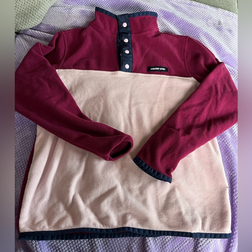 Lands End girls fleece pullover